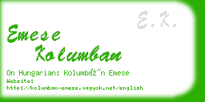 emese kolumban business card